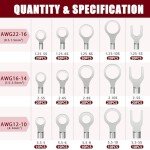 260PCS Copper Ring Fork Terminals Kit