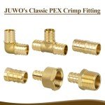 JUWO Brass 90° Elbow PEX Crimp Fittings (5 Pack)