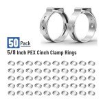 Bates 5/8" Stainless Steel PEX Clamp Rings - 50 Pack