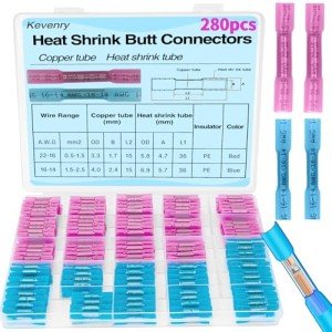 Kevenry 280 PCS Waterproof Heat Shrink Connectors