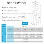 150PCS Blue Heat Shrink Ring Terminals 16-14 AWG