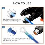 150PCS Blue Heat Shrink Ring Terminals 16-14 AWG