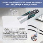 284PCS Non-Insulated Butt Connectors Kit for Wiring