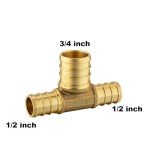 15 Pack Brass PEX Crimp Reducing Tee Fittings