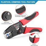 Plustool Ratcheting Crimping Tool for Electrical Connectors