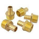 5-Pack Brass PEX Male Adapter Fittings
