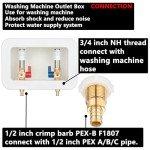 Lidertik Washing Machine Outlet Box with Hammer Arrestors