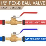 10-Pack 1/2" PEX-B Crimp Ball Shut Off Valves
