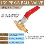 10-Pack 1/2" PEX-B Crimp Ball Shut Off Valves