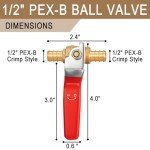 10-Pack 1/2" PEX-B Crimp Ball Shut Off Valves