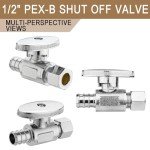 10 Pack Straight Angle Shut Off Valve 1/2" PEX