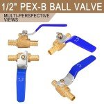 10-Pack 1/2" PEX-B Crimp Ball Shut Off Valves