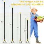 Adjustable Heavy-Duty Long-Handle Garden Hoe