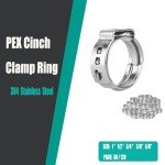 120 Pack Stainless Steel Pex Crimp Rings