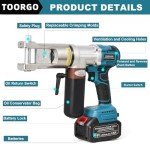TOORGO Cordless Hydraulic Cable Lug Crimper Tool