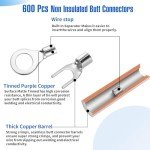 600pcs Non-Insulated Ring Terminal Connection Kit