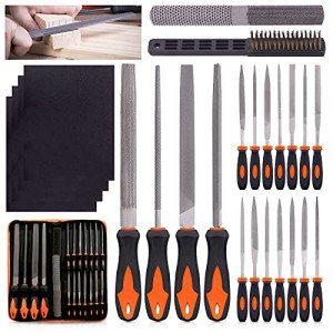 24-Piece Metal File Set with Rasp & Brush