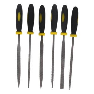 6-Piece Woodworking Rasp File Set with Grip Handles