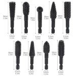 10pcs Rotary Burr Wood Carving Files Set