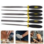 6-Piece Woodworking Rasp File Set with Grip Handles