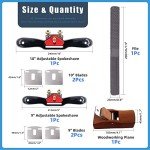 Adjustable Spokeshave Set with Replacement Blades