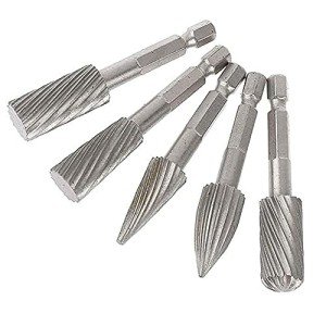 5pcs Hex Shank Rotary Burr Set for Wood Carving