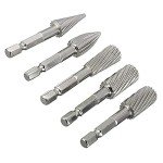 5-Piece 1/4" Hex Shank Rotary Burr Set