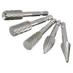 5-Piece 1/4" Hex Shank Rotary Burr Set