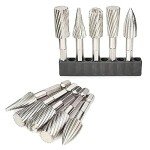 5-Piece 1/4" Hex Shank Rotary Burr Set