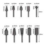 10pc Rotary Burr Rasp Set for Woodworking