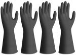 Reusable Waterproof Kitchen Cleaning Gloves - 4 Pairs