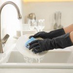 Reusable Waterproof Kitchen Cleaning Gloves - 4 Pairs