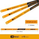 DEKO 12" Bi-Metal Hacksaw Blades - 10 Pack