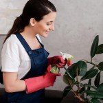 Reusable Non-Slip Rubber Kitchen Gloves - 4 Pairs