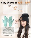 Soft Winter Hat and Waterproof Touchscreen Gloves Set