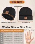 Soft Winter Hat and Waterproof Touchscreen Gloves Set