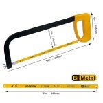 12-Inch Hacksaw Frame with Bi-metal Blade