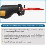25 Pack 9-Inch Bi-Metal Reciprocating Saw Blades