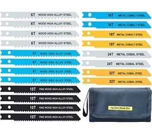 20-Piece Universal Jigsaw Blade Set with Bag