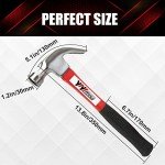YIYITOOLS 16 oz Claw Hammer with Fiberglass Handle