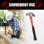 YIYITOOLS 16 oz Claw Hammer with Fiberglass Handle