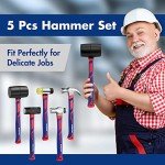 WORKPRO 5-Piece Hammer Tool Set with Fiberglass Handles