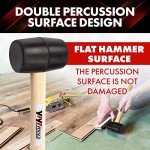YIYITOOLS 8oz Rubber Mallet with Wood Handle