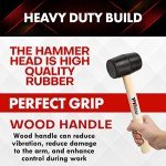 YIYITOOLS 8oz Rubber Mallet with Wood Handle