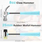 Mini Hammer Set: 2 Claw & Rubber Hammers