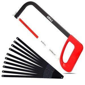 AIRAJ 12-Inch High-Tension Hacksaw with 10 Spare Blades