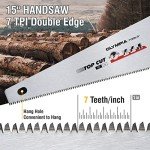 Olympia Tools 15" Ergonomic Handsaw for Wood Cutting