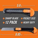 12-Pack Retractable Utility Knives with Sharp Blades