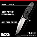 SOG Flare Folding Pocket Knife with 3.5" Blade