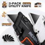 REXBETI 2-Pack Heavy Duty Retractable Utility Knife
